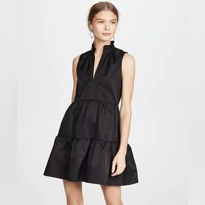 Amanda Uprichard Saffron Sleeveless Mini Dress Black
